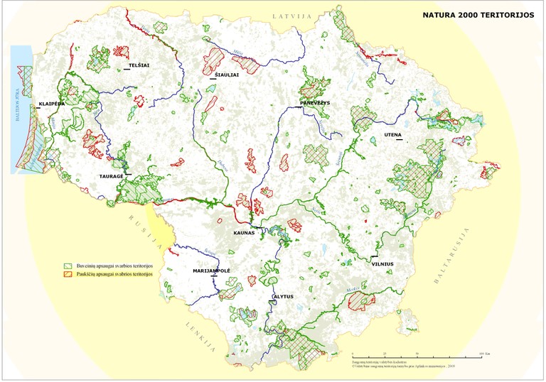 Fig. 2. Natura 2000 network in Lithuania, 2009 Source: State Service for Protected Areas under Ministry of Environment