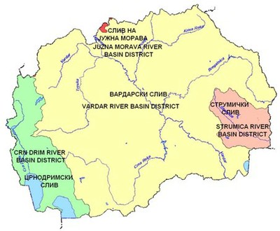 Map 1: River basin districts in the Former Yugoslav Republic of Macedonia