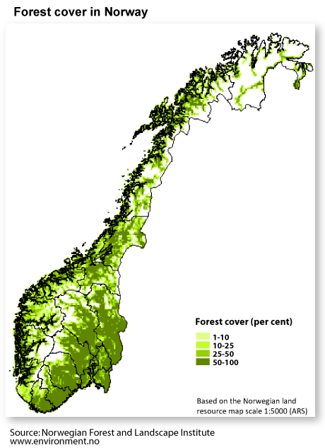 Forest cover in Norway