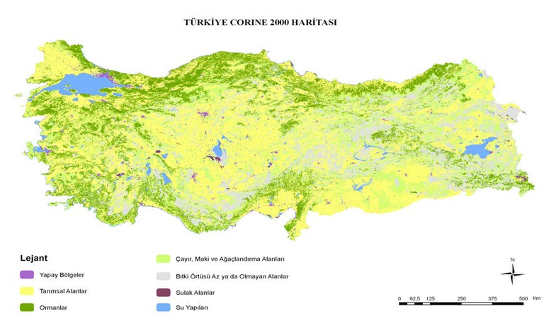 TURKEY CORINE 2000 MAP