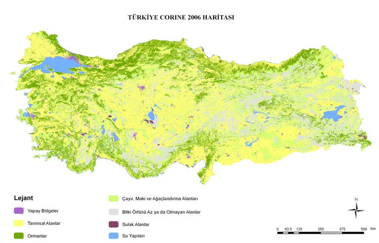 TURKEY CORINE 2006 MAP
