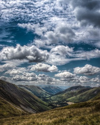 Little Fluffy Clouds over a Welsh Valley