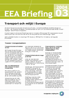 EEA Briefing 3/2004 - Transport och miljö i Europa