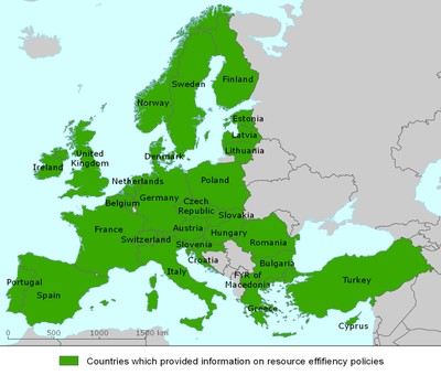 Country coverage - resource efficiency survey