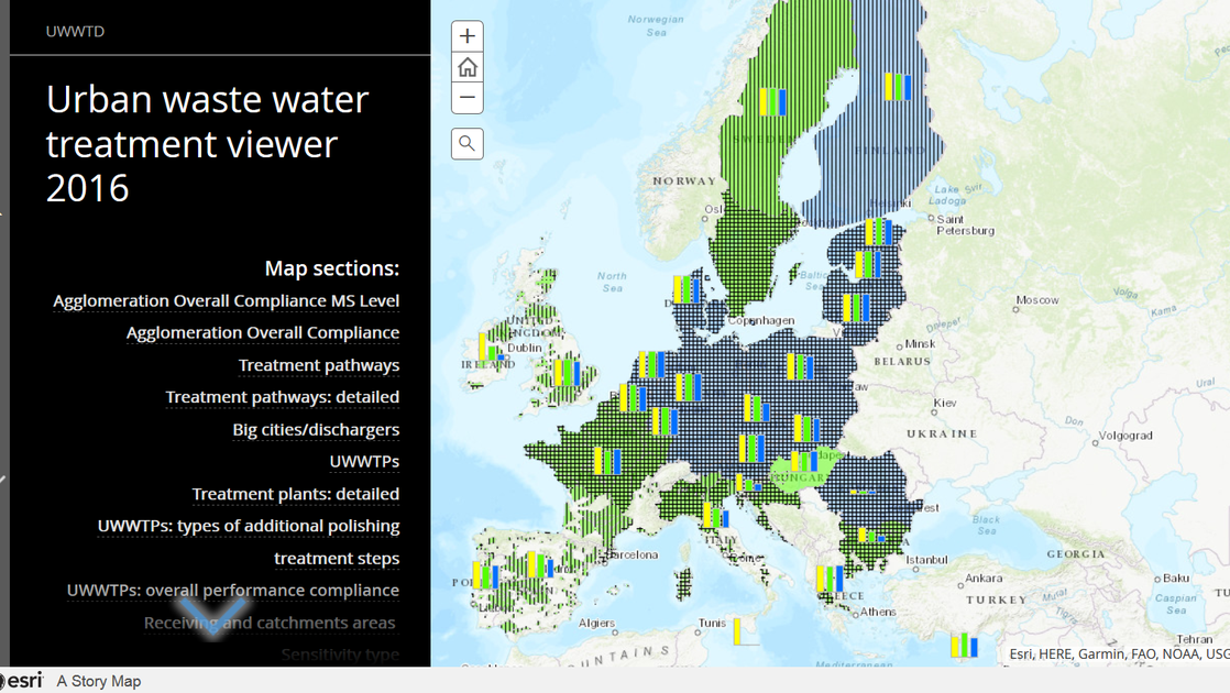 Urban Waste Water Treatment map